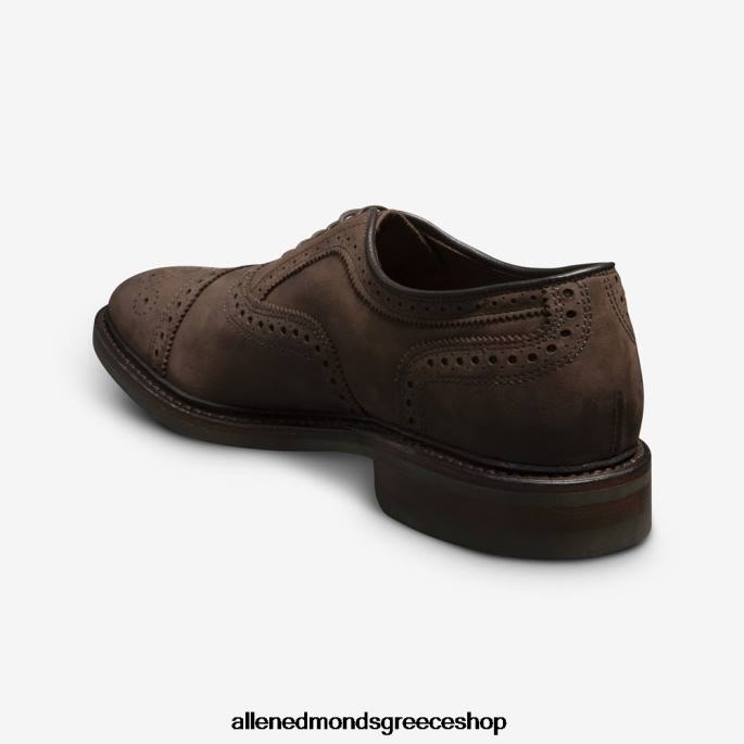 άνδρες Allen Edmonds strandmok cap-toe oxford με σόλα από καουτσούκ dainite καφέ nubuck DFSD5228