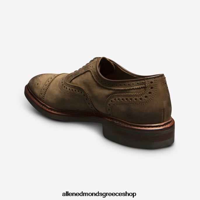 άνδρες Allen Edmonds strandmok cap-toe oxford με σόλα από καουτσούκ dainite tan nubuck DFSD5244